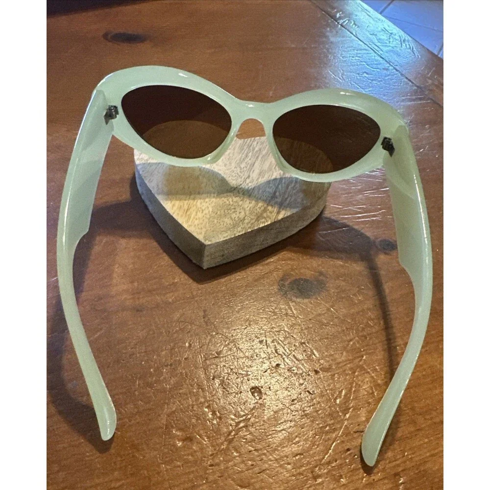 Free People Star Studded Cat Eye Sunglasses Mint Green Translucent AS IS
